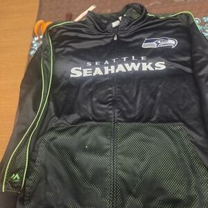 Majestic Black and Green Seattle Seahawks Jacket